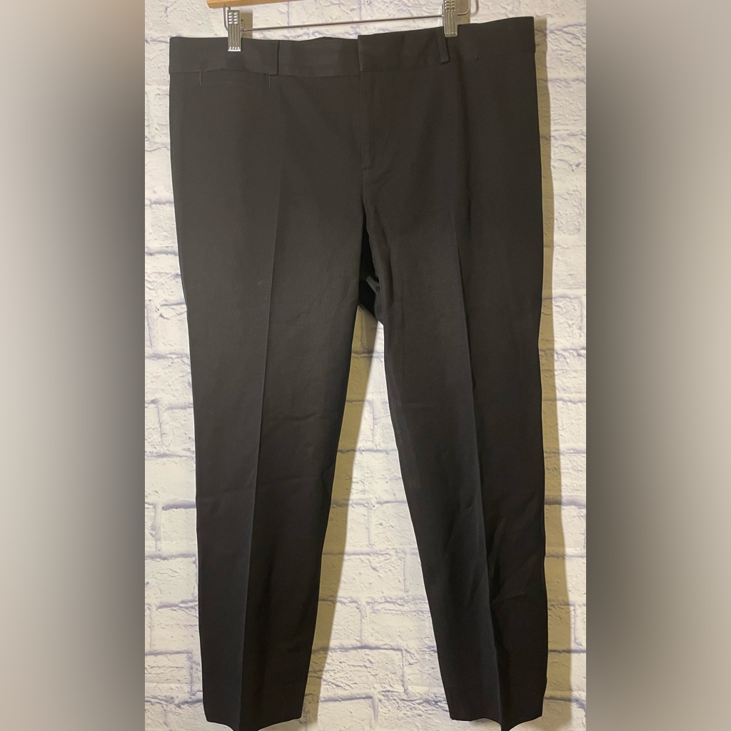 Banana Republic Sloan Fit Black Pants Women 14 Regular Cropped Stretch